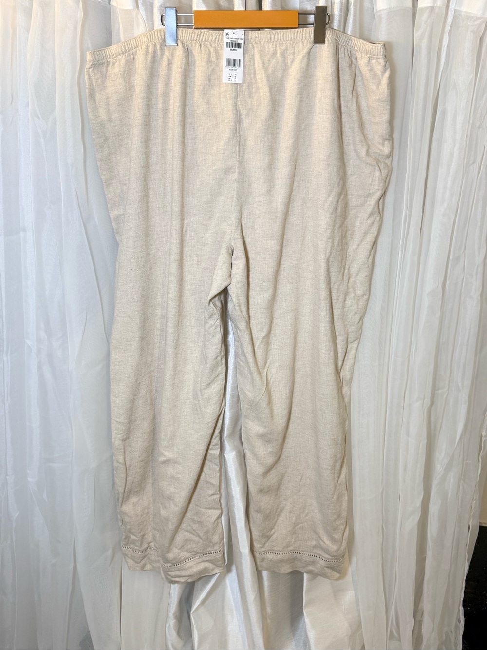Abercrombie & Fitch Cream Wide-Leg Drawstring Pants - Picture 2 of 7